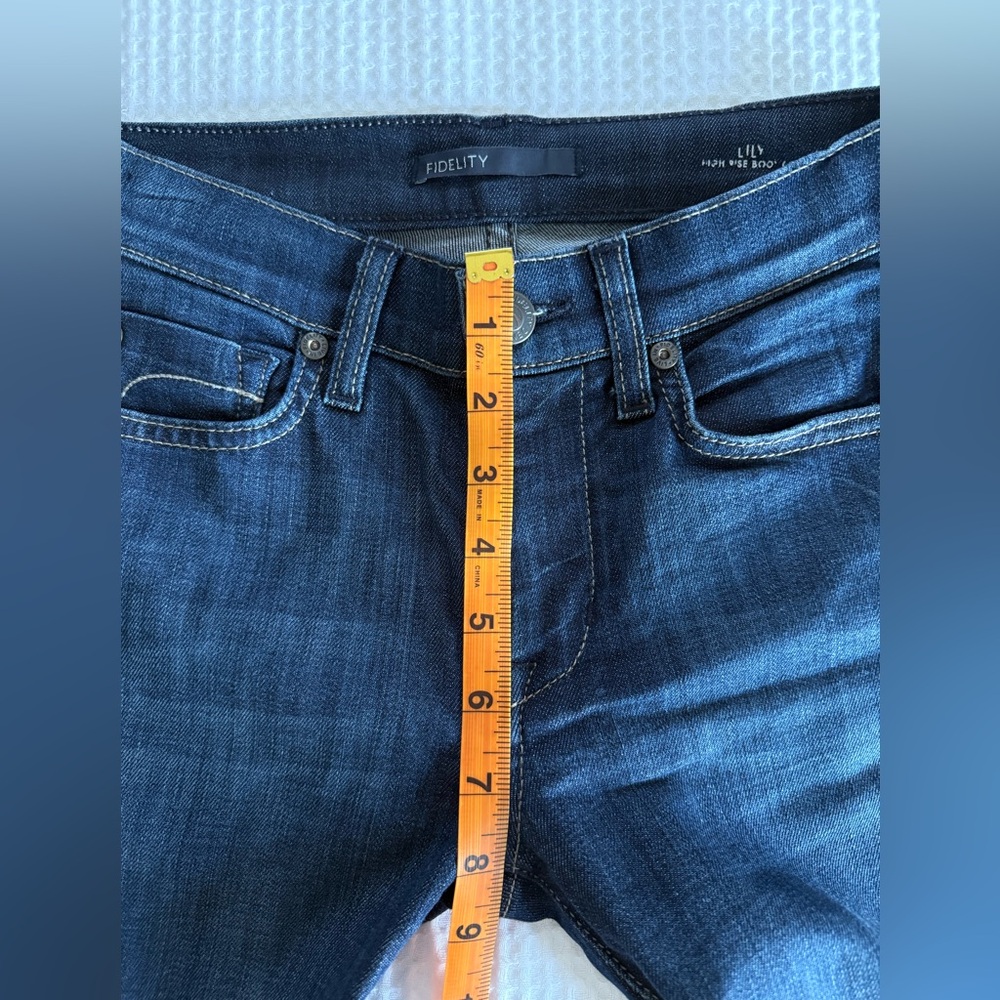 Fidelity High Rise Lily Bootcut Jeans Dark Blue Wash Denim W size 24 - Picture 4 of 7